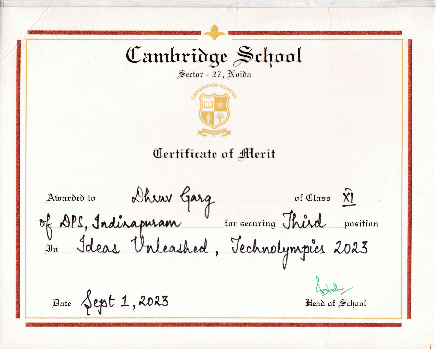 certificate