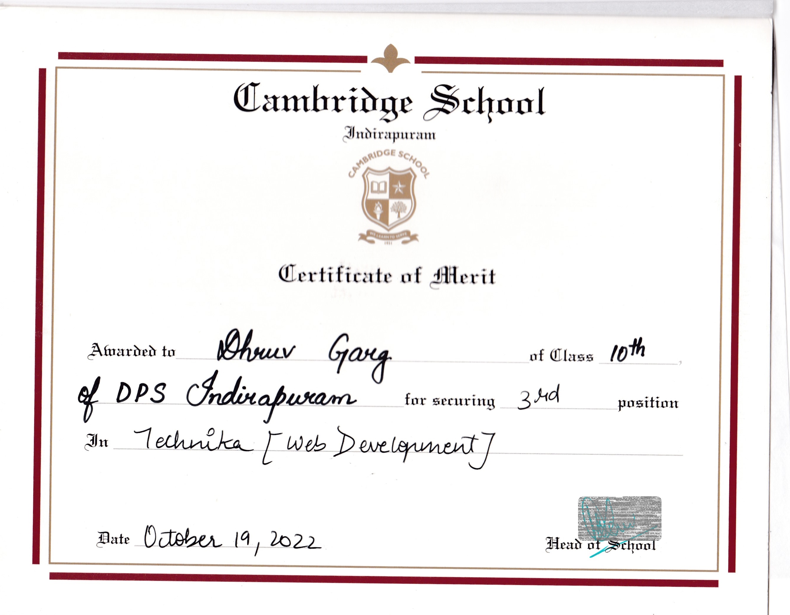 certificate